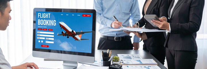 Business intelligence and data analysis concept. Analyst team working on financial data analysis...