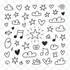 Cute Hand Drawn Sketchy Doodle Set