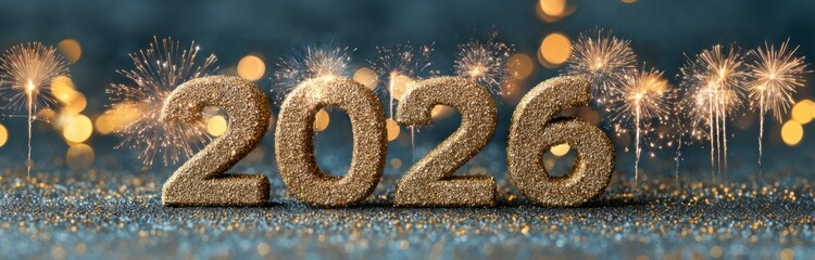 Colorful 2026 Sparkler Celebration at Night.