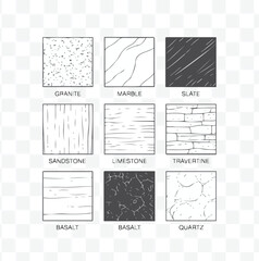 Assortment of Stone Texture Swatches