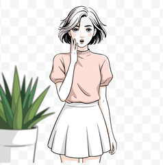 Anime Style Girl with a Shocked Expression