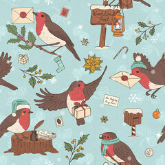 Woodland Post Christmas Robin Pattern