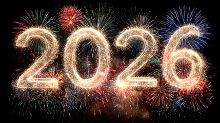 NYE 2026 Fireworks with Sparkler Effect.