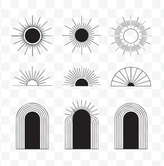 Geometric Sun and Arch Collection