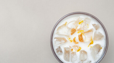 Iced latte in a cup