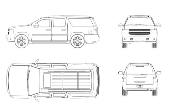 car outline drawing, sketch, contour image
