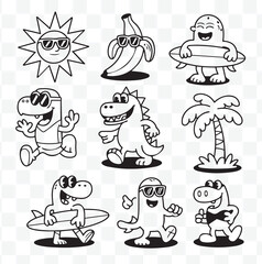 Summer Cartoon Characters Collection