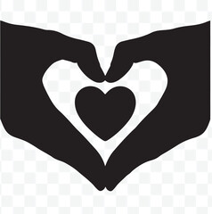 Hands Forming Heart Shape Silhouette