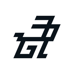 simple outline of abstract shape of rabbit logo vector