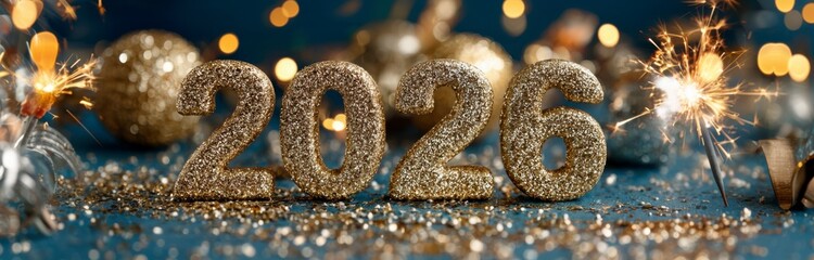 Fireworks Forming 2026 with Soft Background Bokeh.