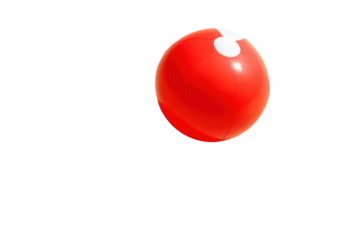 A single vibrant red billiard ball with a white spot reflecting light isolated on a transparent background for gaming or sports concepts isolated on transparent background