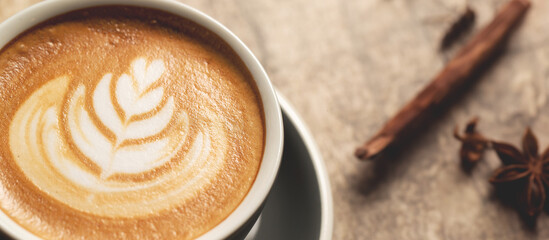 Caffe latte in a cup