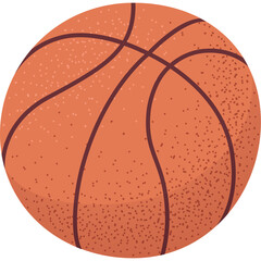 Fototapeta premium Orange Basketball with Black Lines and Textured Surface Isolated on White Background