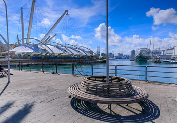 Genoa cityscape in Italy: view of Old Port.