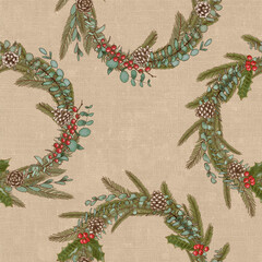 Pine Christmas Wreath Pattern