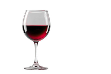 A photorealistic glass of red wine, with light reflecting off the liquid and glass
