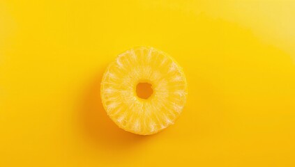Golden Slice, Circular Pattern Monochromatic Yellow, Aromatic Delight, Tropical Still Life.