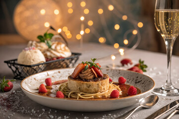 beautiful food, meat on a beautiful plate