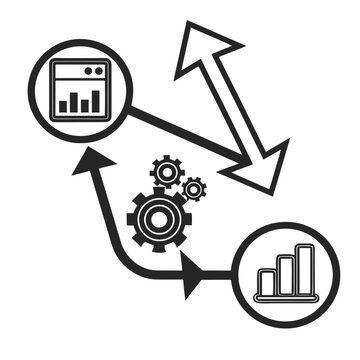 Data Flow Chart Icon Vector Design