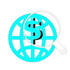 Dollar sign icon dollar sign icon dollar world search icon and white icon