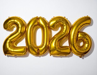 2026 Balloons Festive Celebration of a New Year or Anniversary in Gold