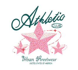 Pink heart and star symbols decorate this merry Christmas vector greeting card design illustration,tee shirt sweet shirt design