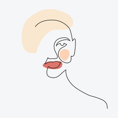 Women face abstract line art vector design.