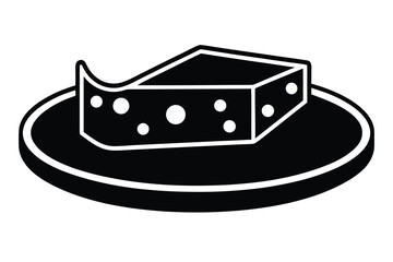 cheese platter vector icon silhouette