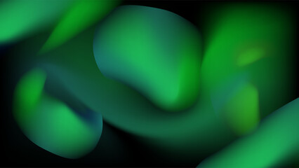ABSTRACT DARK BACKGROUND ELEGANT GREEN GRADIENT SMOOTH LIQUID COLORFUL DESIGN WITH HANDDRAWN ORGANIC SHAPES VECTOR TEMPLATE GOOD FOR MODERN WEBSITE, WALLPAPER, COVER DESIGN 