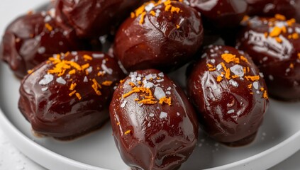 Round Treats with Glistening Coating and Colorful Sprinkles, a Sweet Abstraction.