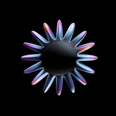 Abstract Radiant Orb: An artistic rendering of a radiant orb, featuring a dark, reflective core encircled by delicate, colorful tendrils, conveying a sense of energy, and transformation.