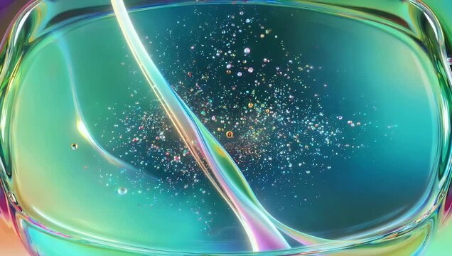 Abstract Gradient Motion Background with Moving Ribbons and Bokeh