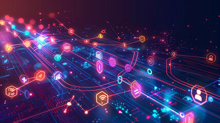 Obraz premium A Glowing Path of Evolving Skills — Milestones of Growth