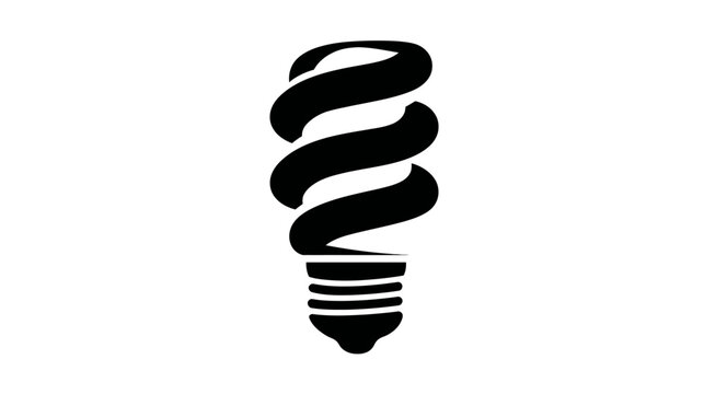 Energy-saving compact fluorescent light bulb icon. Eco-friendly lighting solution silhouette for electricity, power, and efficiency concepts.