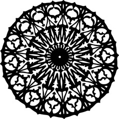Intricate Black Floral Mandala Vector Design