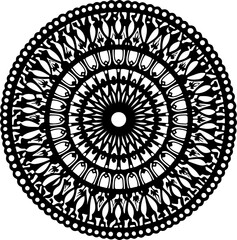 Intricate Black Floral Mandala Vector Design