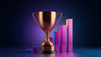 Triumph and Ascendancy. A Study in Gradient Hues and Sculptural Forms.