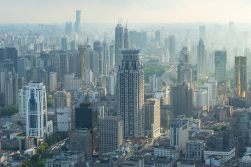 Fototapeta premium Aerial View of Shanghai Cityscape