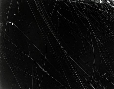 Black background with light scratches and specks, abstract texture