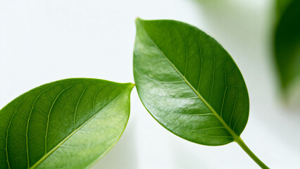 Closeup of green leaves
