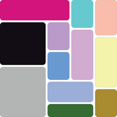Assorted Rounded Rectangles In Various Pastel And Bold Colors background
