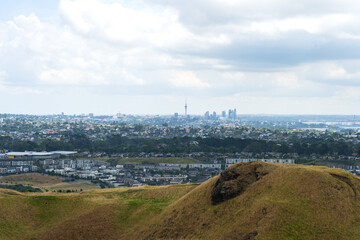 View of Mount Wellington and central Auckland skyline, New Zealand