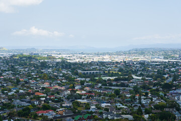 View over Ellerslie and central Auckland, New Zealand