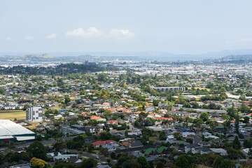 View over Ellerslie and central Auckland, New Zealand