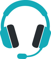 Headset with Microphone Icon Vector