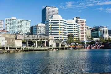Wellington waterfront and city skyline, New Zealand