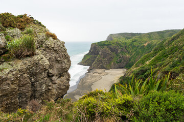 View over Mercer Bay and the Waitākere Ranges, Auckland, New Zealand