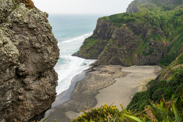 View over Mercer Bay and the Waitākere Ranges, Auckland, New Zealand