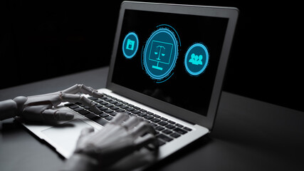 AI for data privacy protection and cyber law regulation. A concept of digital justice, user rights,...