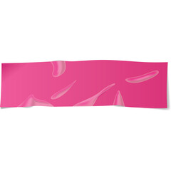 Pink Banner With Petals On Transparent Background